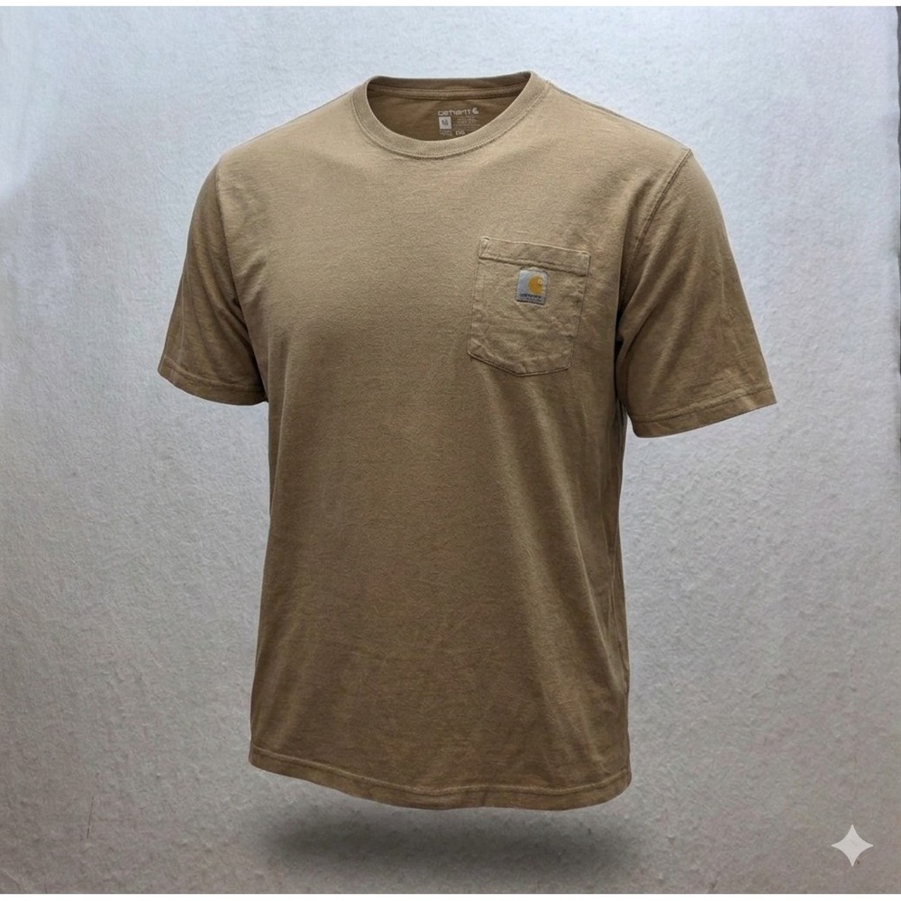 Carhartt K87-M Men's Brown Short Sleeve Logo 1 Pocket T-Shirt. Size 2XL